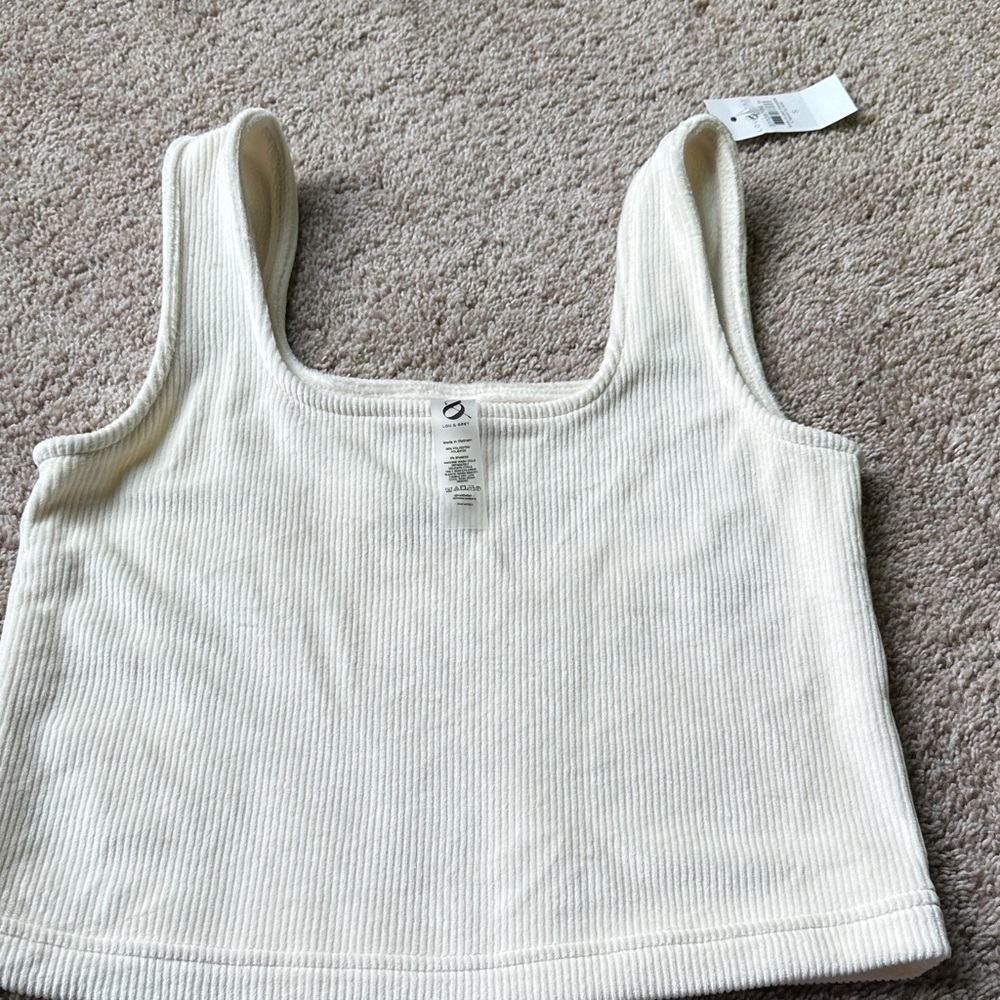 Lou&Grey creamRibbed Tank Top-size small